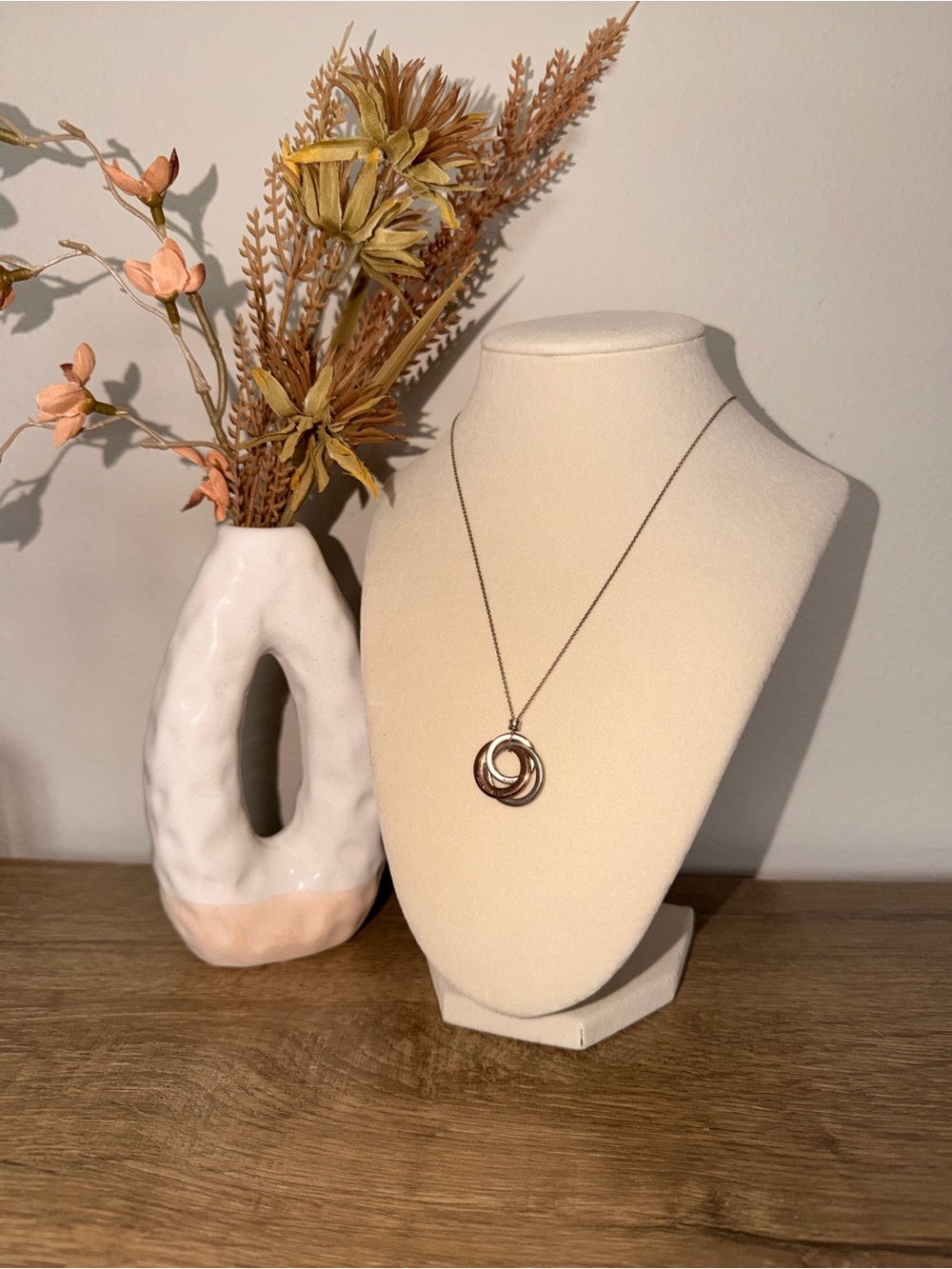 Tiffany & Co. Interlocking Circle Necklace - Silver and Rose Gold